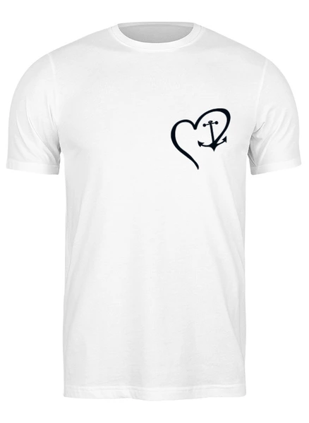 Заказать мужскую футболку в Москве. Футболка классическая Сердце и якорь от nadzzeya@gmail.com - готовые дизайны и нанесение принтов.