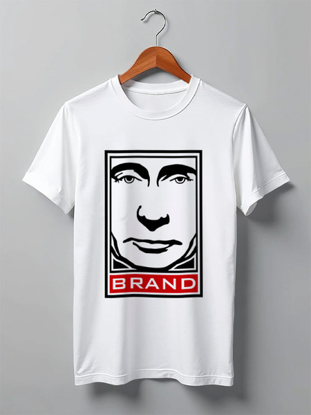 Заказать мужскую футболку в Москве. Футболка классическая brand от gopotol - готовые дизайны и нанесение принтов.