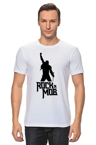 Заказать мужскую футболку в Москве. Футболка классическая FreddyMob от accs@rocknmob.com - готовые дизайны и нанесение принтов.