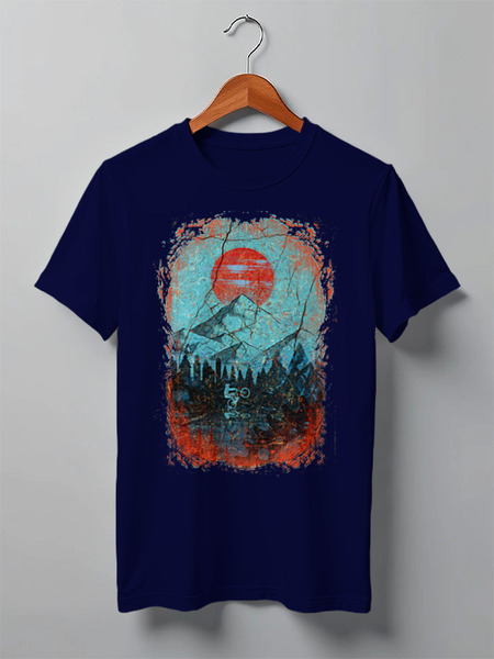 Заказать мужскую футболку в Москве. Футболка классическая Mountain Bike от oneredfoxstore@gmail.com - готовые дизайны и нанесение принтов.
