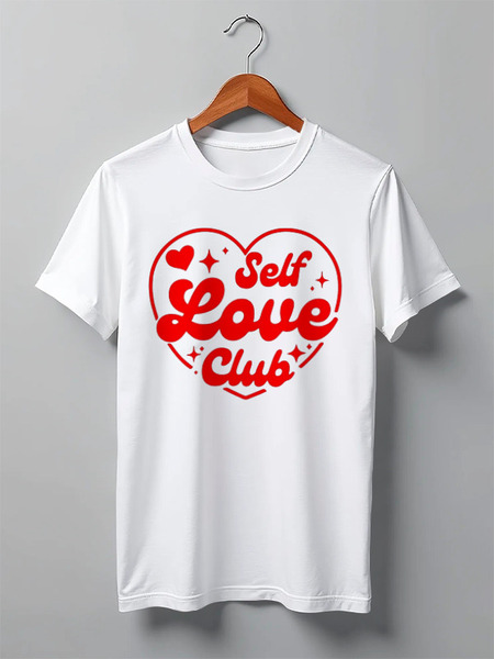 Заказать мужскую футболку в Москве. Футболка классическая Self Love Club от Александр Серебренников - готовые дизайны и нанесение принтов.