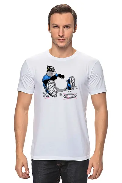 Заказать мужскую футболку в Москве. Футболка классическая Смешная панда от T-shirt print  - готовые дизайны и нанесение принтов.