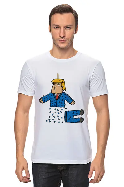 Заказать мужскую футболку в Москве. Футболка классическая Трамп от trugift - готовые дизайны и нанесение принтов.