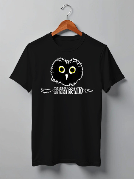Заказать мужскую футболку в Москве. Футболка классическая Owl Here от oneredfoxstore@gmail.com - готовые дизайны и нанесение принтов.