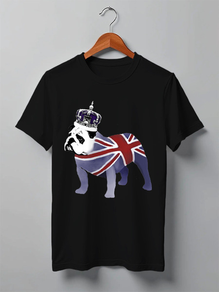 Заказать мужскую футболку в Москве. Футболка классическая English Bulldog от pangeaaffair - готовые дизайны и нанесение принтов.