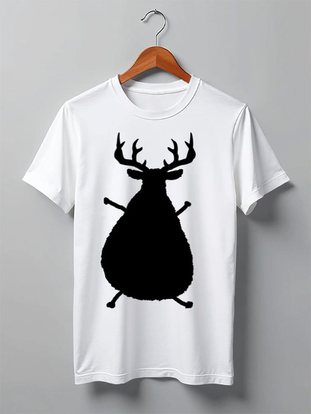 Заказать мужскую футболку в Москве. Футболка классическая Deer Here от oneredfoxstore@gmail.com - готовые дизайны и нанесение принтов.