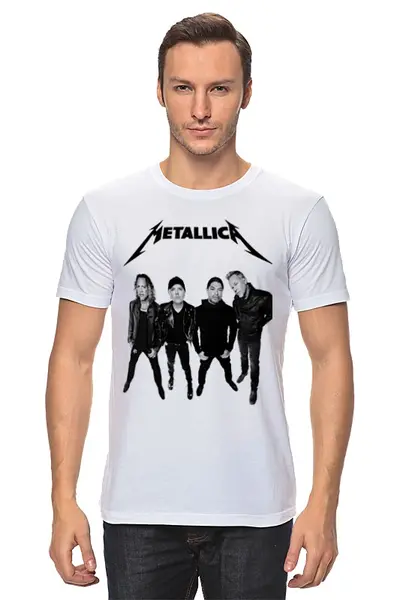 Заказать мужскую футболку в Москве. Футболка классическая Metallica от Vladec11 - готовые дизайны и нанесение принтов.