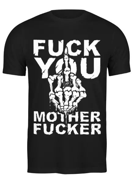 Заказать мужскую футболку в Москве. Футболка классическая F*ck You от Leichenwagen - готовые дизайны и нанесение принтов.