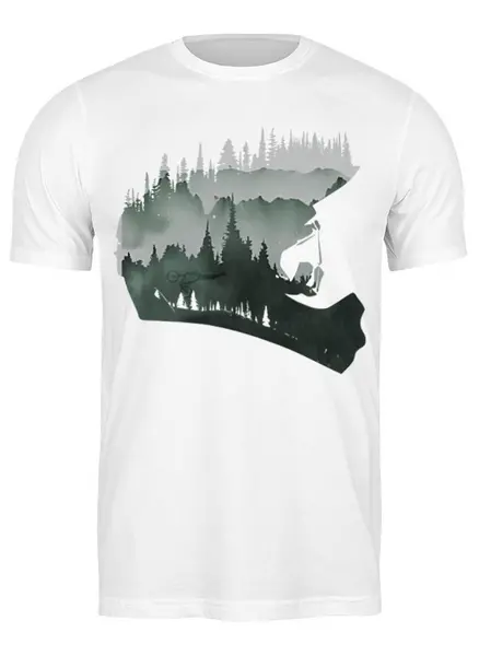 Заказать мужскую футболку в Москве. Футболка классическая Mountain Bike от oneredfoxstore@gmail.com - готовые дизайны и нанесение принтов.