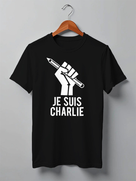 Заказать мужскую футболку в Москве. Футболка классическая Je Suis Charlie, Я Шарли от cherdantcev - готовые дизайны и нанесение принтов.