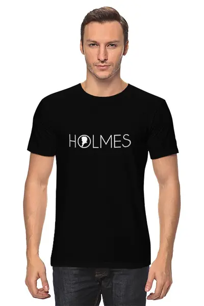 Заказать мужскую футболку в Москве. Футболка классическая Holmes от valeriemachneva - готовые дизайны и нанесение принтов.