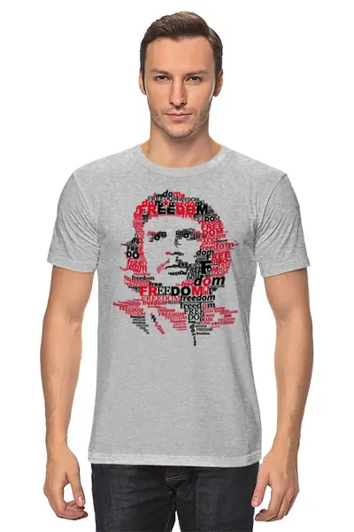 Заказать мужскую футболку в Москве. Футболка классическая Чегевара, текстовый арт от Leichenwagen - готовые дизайны и нанесение принтов.