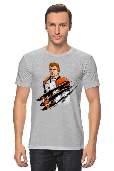 Заказать мужскую футболку в Москве. Футболка классическая Американский футбол от hideo_kojima - готовые дизайны и нанесение принтов.