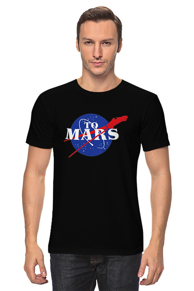 Заказать мужскую футболку в Москве. Футболка классическая На Марс от skynatural - готовые дизайны и нанесение принтов.