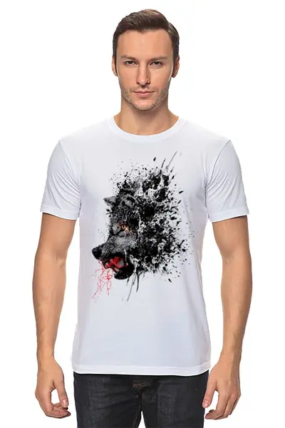 Заказать мужскую футболку в Москве. Футболка классическая Кровавый оскал от printik - готовые дизайны и нанесение принтов.