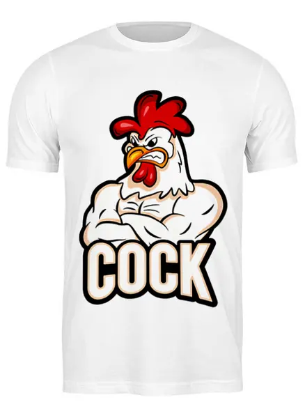 Заказать мужскую футболку в Москве. Футболка классическая Cock  от ПРИНТЫ ПЕЧАТЬ  - готовые дизайны и нанесение принтов.