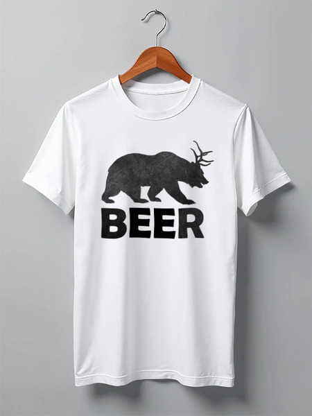 Заказать мужскую футболку в Москве. Футболка классическая Beer (bear) от Ксения Золотухина - готовые дизайны и нанесение принтов.