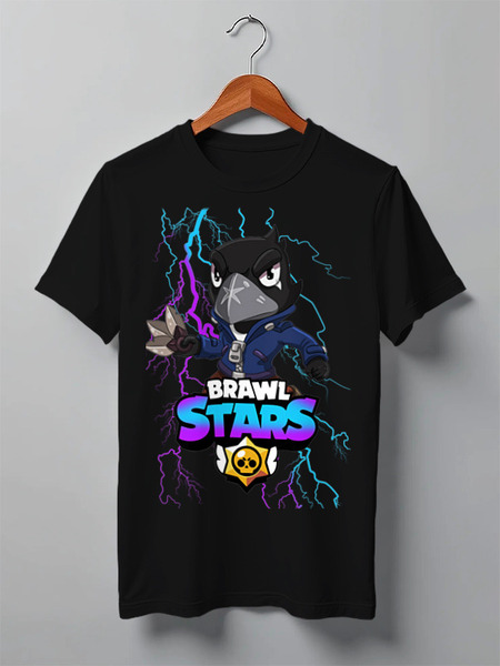 Заказать мужскую футболку в Москве. Футболка классическая Brawl Stars CROW от weeert - готовые дизайны и нанесение принтов.