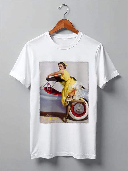 Заказать мужскую футболку в Москве. Футболка классическая Pin-up girl от lissa - готовые дизайны и нанесение принтов.