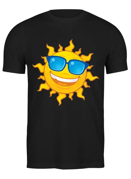 Заказать мужскую футболку в Москве. Футболка классическая Солнце от hideo_kojima - готовые дизайны и нанесение принтов.
