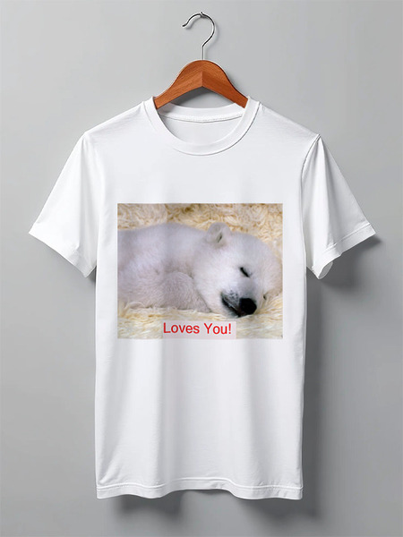 Заказать мужскую футболку в Москве. Футболка классическая Mishka Loves  You от misak - готовые дизайны и нанесение принтов.
