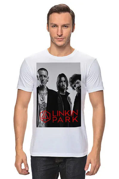 Заказать мужскую футболку в Москве. Футболка классическая Linkin Park от THE_NISE  - готовые дизайны и нанесение принтов.