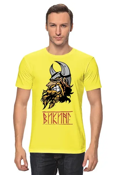 Заказать мужскую футболку в Москве. Футболка классическая Злой викинг от shop-viking - готовые дизайны и нанесение принтов.