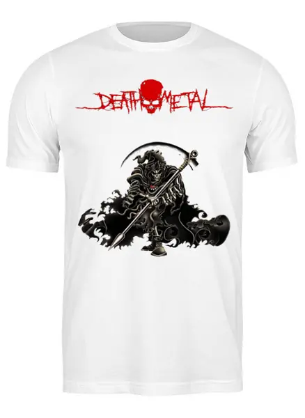 Заказать мужскую футболку в Москве. Футболка классическая Death Metal (Смерть) от Илья - готовые дизайны и нанесение принтов.