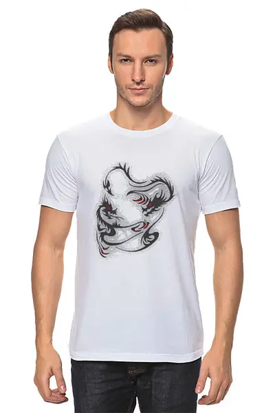 Заказать мужскую футболку в Москве. Футболка классическая Два дракона от valezar - готовые дизайны и нанесение принтов.