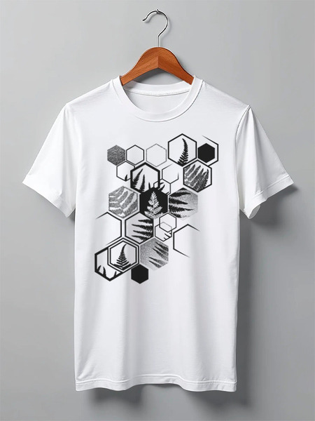 Заказать мужскую футболку в Москве. Футболка классическая Hexagonal Fern от oneredfoxstore@gmail.com - готовые дизайны и нанесение принтов.