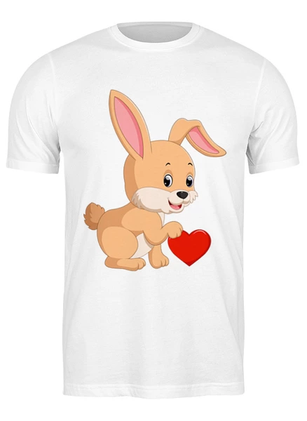 Заказать мужскую футболку в Москве. Футболка классическая Кролик и сердечко от skynatural - готовые дизайны и нанесение принтов.