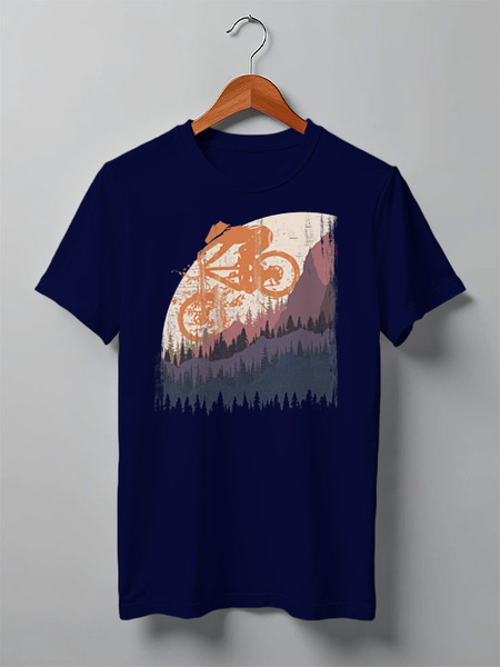 Заказать мужскую футболку в Москве. Футболка классическая Mountain Bike от oneredfoxstore@gmail.com - готовые дизайны и нанесение принтов.
