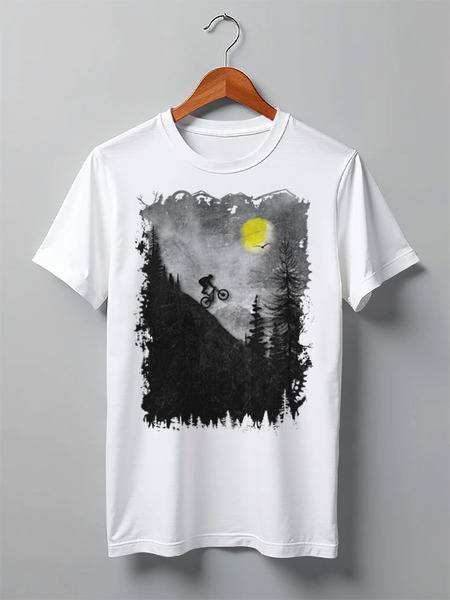 Заказать мужскую футболку в Москве. Футболка классическая Rider MTB от oneredfoxstore@gmail.com - готовые дизайны и нанесение принтов.