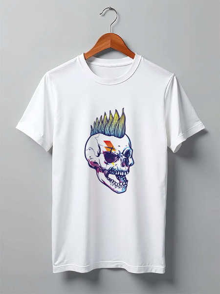 Заказать мужскую футболку в Москве. Футболка классическая Rock Skull от Jimmy Flash - готовые дизайны и нанесение принтов.