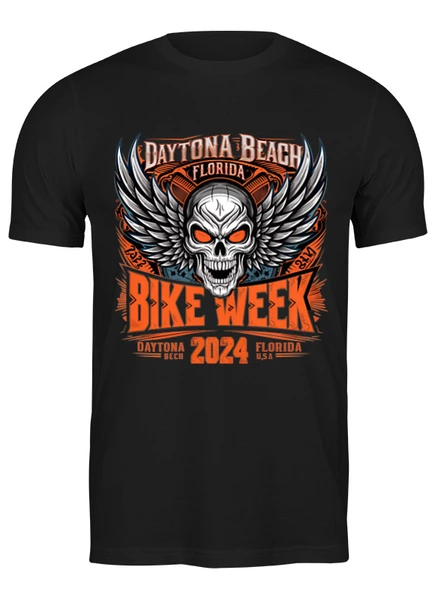Заказать мужскую футболку в Москве. Футболка классическая Daytona Beach Bike Week 2024  от 777-71@mail.ru - готовые дизайны и нанесение принтов.
