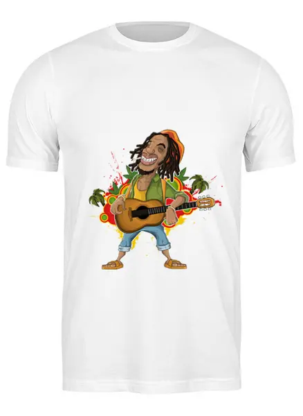 Заказать мужскую футболку в Москве. Футболка классическая Боб Марли от YellowCloverShop - готовые дизайны и нанесение принтов.