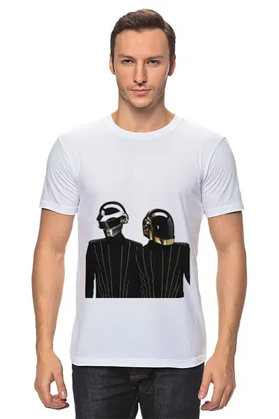 Заказать мужскую футболку в Москве. Футболка классическая Daft Punk - Electoma  от KinoArt - готовые дизайны и нанесение принтов.