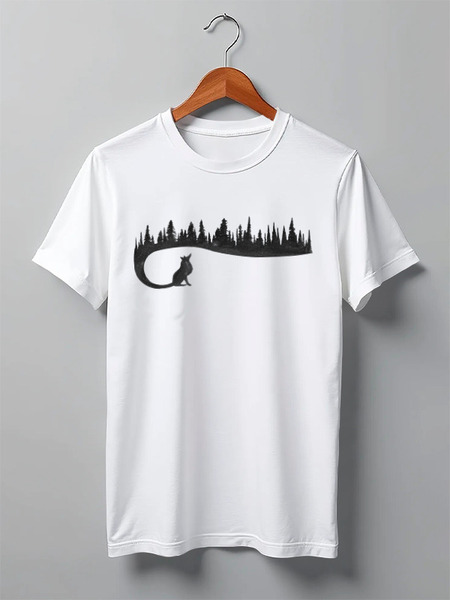 Заказать мужскую футболку в Москве. Футболка классическая Fox Here от oneredfoxstore@gmail.com - готовые дизайны и нанесение принтов.
