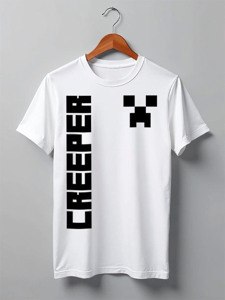 Заказать мужскую футболку в Москве. Футболка классическая MINECRAFT CREEPER от weeert - готовые дизайны и нанесение принтов.