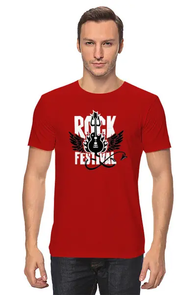 Заказать мужскую футболку в Москве. Футболка классическая Rock Festival от balden - готовые дизайны и нанесение принтов.