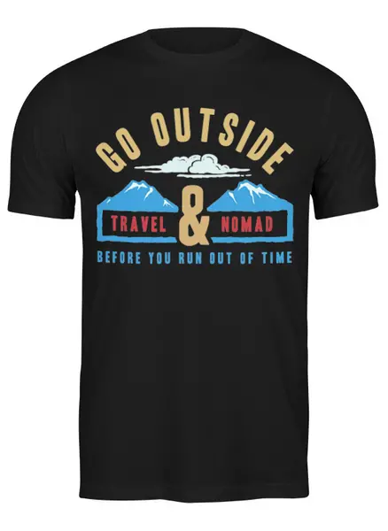 Заказать мужскую футболку в Москве. Футболка классическая Mountains от oneredfoxstore@gmail.com - готовые дизайны и нанесение принтов.