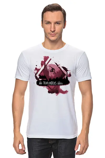 Заказать мужскую футболку в Москве. Футболка классическая Mountain Bike от oneredfoxstore@gmail.com - готовые дизайны и нанесение принтов.