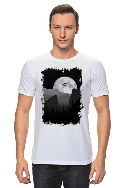 Заказать мужскую футболку в Москве. Футболка классическая Moon Drop от oneredfoxstore@gmail.com - готовые дизайны и нанесение принтов.