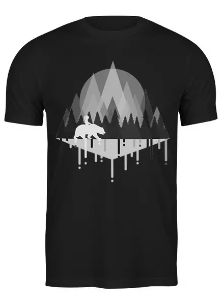 Заказать мужскую футболку в Москве. Футболка классическая Bear Here от oneredfoxstore@gmail.com - готовые дизайны и нанесение принтов.