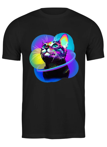 Заказать мужскую футболку в Москве. Футболка классическая Magic cat от skynatural - готовые дизайны и нанесение принтов.