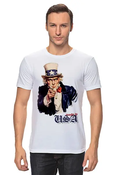 Заказать мужскую футболку в Москве. Футболка классическая Америка от vita22 - готовые дизайны и нанесение принтов.