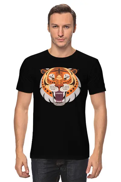 Заказать мужскую футболку в Москве. Футболка классическая Tiger от skynatural - готовые дизайны и нанесение принтов.