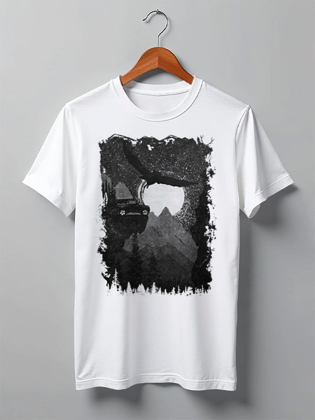 Заказать мужскую футболку в Москве. Футболка классическая Offroad Expedition от oneredfoxstore@gmail.com - готовые дизайны и нанесение принтов.