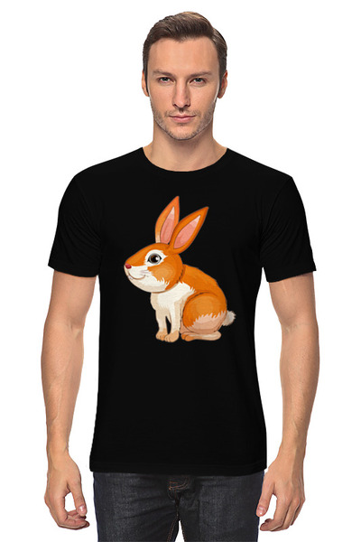 Заказать мужскую футболку в Москве. Футболка классическая Рыжий кролик от skynatural - готовые дизайны и нанесение принтов.