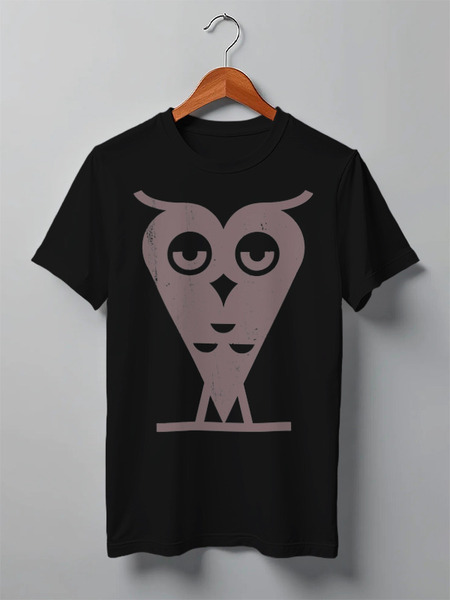 Заказать мужскую футболку в Москве. Футболка классическая Owl Here от oneredfoxstore@gmail.com - готовые дизайны и нанесение принтов.